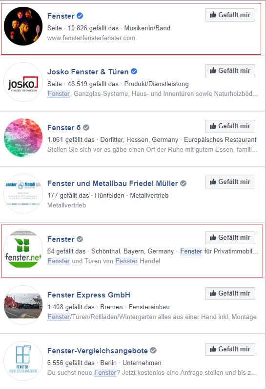 Facebook SERPs Fanzahlen Impact auf Social Proof