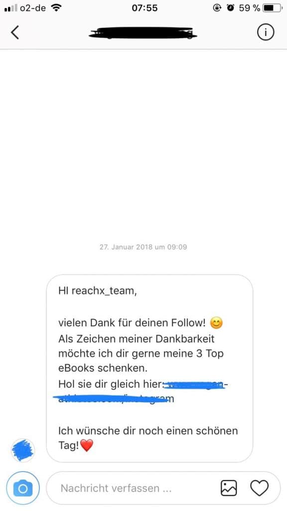 Bringe instagram anzuschreiben auf mich ich dazu ihn wie Wie bekomme