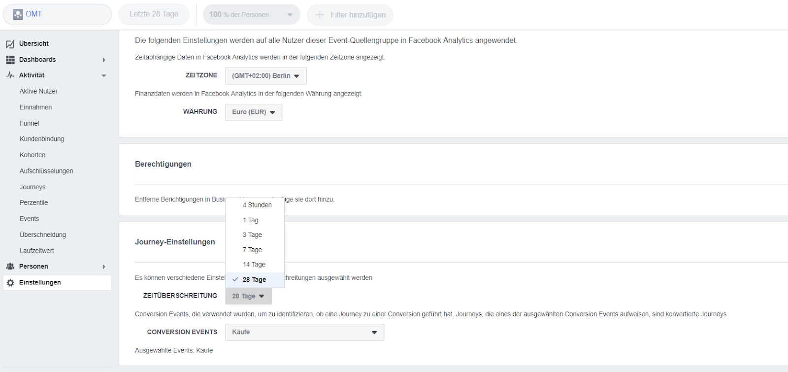 Attributionsfenster Facebook Analytics