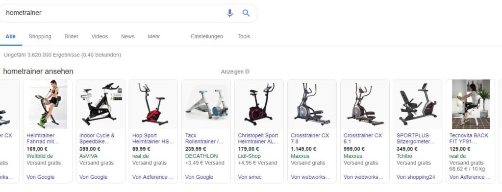 Suchergebnisse für hometrainer in Google Shopping