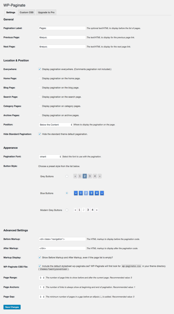 Einstellungen im WordPress-Plugin WP-Paginate