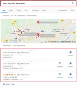 Google Ergebnisse für Physiotherapie Wiesbaden
